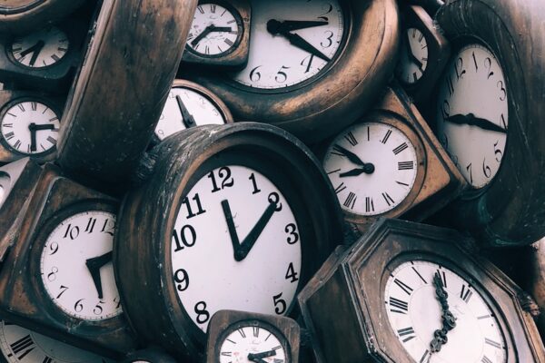 brown-and-white clocks